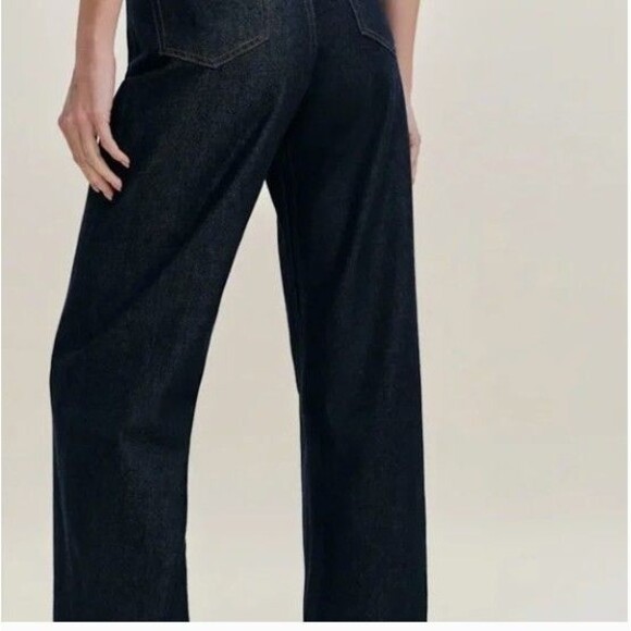 Reformation Cary High rise Slouchy straight Leg Jeans Dark Blue Quarry Size 31 - Picture 4 of 8